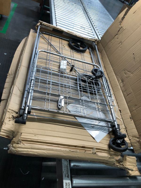 Photo 5 of Shopping Cart, 460 lbs Upgrade Super Capacity Grocery Cart Extra Jumbo Double Basket Folding Shopping Cart with 360° Rolling Swivel Wheels Utility Shopping Cart for Laundry, Grocery, Shopping, Baggage Super Jumbo