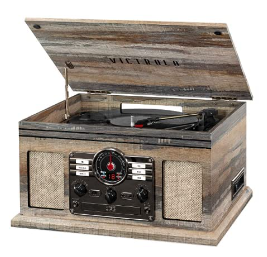 Photo 1 of **SEE NOTES** Victrola Nostalgic 6-in-1 Bluetooth Record Player & Multimedia Center & Cassette Player, AM/FM Radio | Wireless Music Streaming | Farmhouse Shiplap Grey 