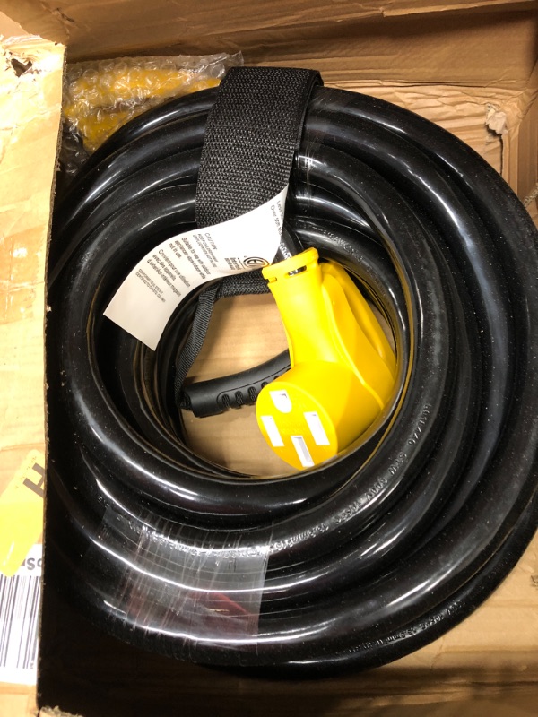 Photo 2 of 25FT 50 Amp RV Extension Cord Male 14-50P to SS2-50R Locking Female as Marine 50 Amp Cord Heavy Duty STW 6/3+8/1 with LED Power Indicator
