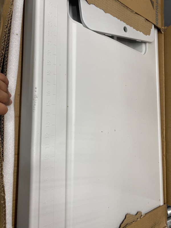 Photo 1 of Dragosum Outdoor Sink Fish Cleaning Table Portable Camping Table with Faucet Hose Hook Up Grid Rack, Fish Fillet Camping Sink Table with 7pc Fish Cleaning Kit for Picnic Beach Patio(Grey) White & Grey