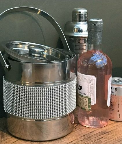 Photo 1 of (NON-REFUNDABLE) Ice Bucket for Parties - Insulated with Lid, Stainless Steel Double Walled with Handle for Carrying, 1.7 Liter - Ice Bucket with Tongs