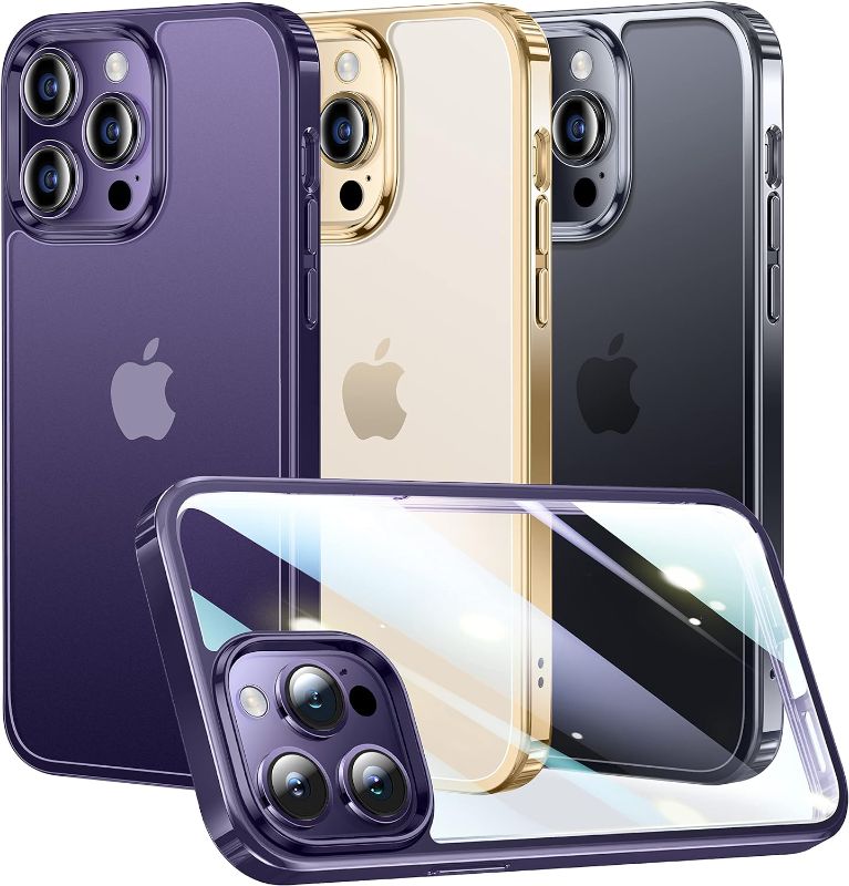 Photo 1 of Alphex Official Color Match for iPhone 14 Pro Max Case Clear, Anti-Fingerprints, 10FT Military Grade Protective, Soft Glossy Matte Slim Women Men Phone Cover 6.7 inch, Purple