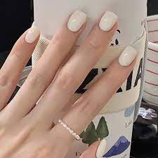 Photo 1 of 24Pcs Press on Nails Short Square Fake Nails Acrylic Nails Press ons White False Nails with Glossy Designs Square Reuseable Nails Full Cover Glue on Nails Short Stick on Nails for Women A24
