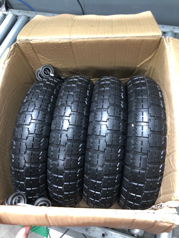 Photo 2 of (4-Pack) 13‘’ Tire for Gorilla Cart - Solid Polyurethane Flat-Free Tire and Wheel Assemblies - 3.15” Wide Tires with 5/8 Axle Borehole and 2.1” Hub 13“ Wheels -4 Pack