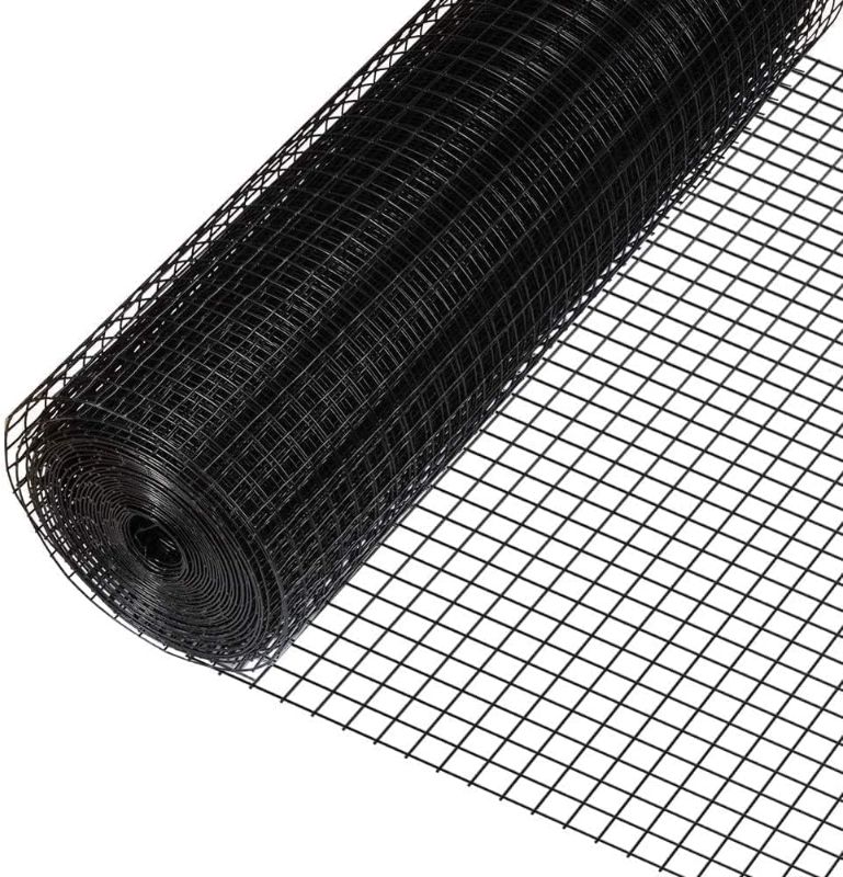 Photo 1 of Fencer Wire Hardware Cloth with 1-Inch Grid, 16 Gauge Black Vinyl Coated Welded Fence Mesh Roll for Home and Garden Fence and Pet Enclosures Protect (24 Inch x 50 ft.)
