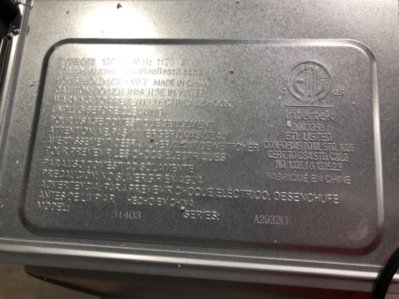 Photo 1 of ***USED - DIRTY - SEE COMMENTS***
Hamilton Beach Sure-Crisp Air Fryer Countertop Toaster Oven, Fits 9” Pizza, 4 Slice Capacity, Powerful Circulation, Auto Shutoff, Stainless Steel (31403)