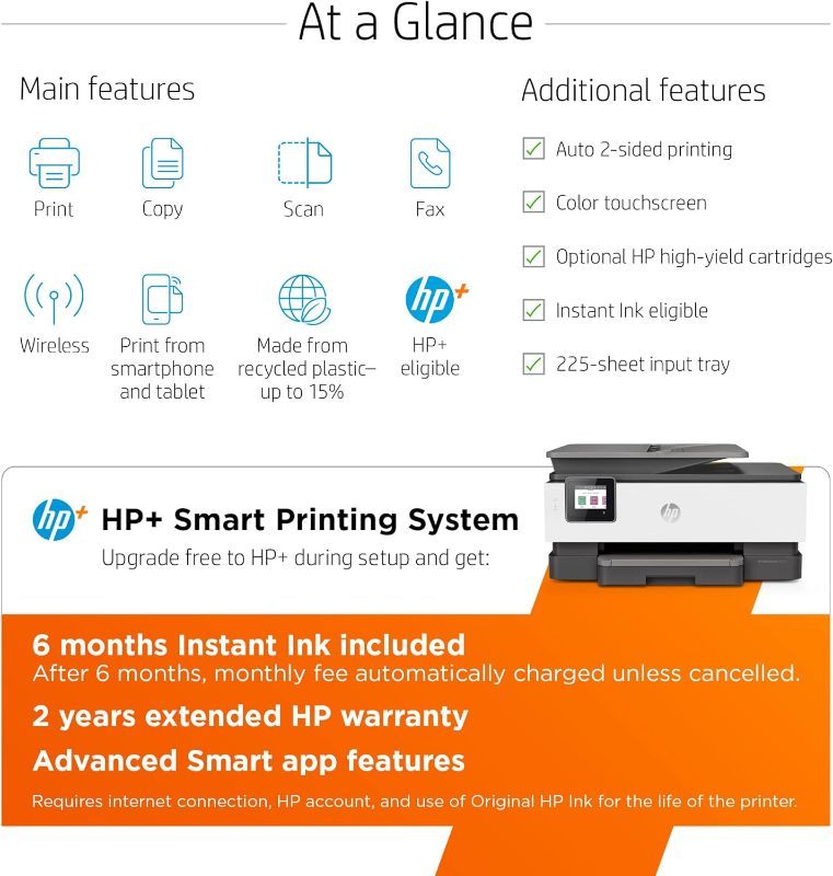 Photo 5 of (NON-REFUNDABLE) HP OfficeJet Pro 8025e Wireless Color All-in-One Printer with Bonus 6 Free Months Instant Ink (1K7K3A) (Renewed Premium) Renewed OfficeJet Pro 8025e