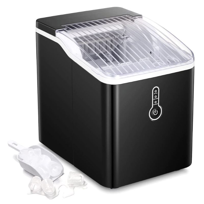 Photo 1 of **SEE NOTES** Joy Pebble Bullet Ice Maker Countertop, Efficient Ice Maker Machine, 26Lbs/24Hrs, Bullet Ice 9 Cubes Ready in 8 Mins, Portable Ice Maker with Ice Scoop/Basket for Home/Kitchen/Office/Bar,Black