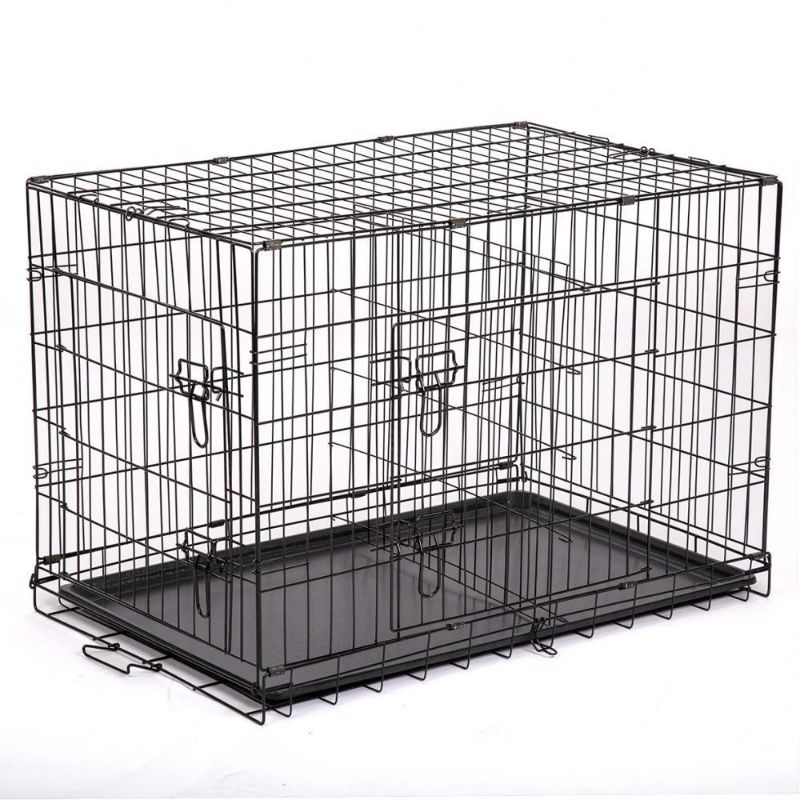 Photo 1 of 48"/42"/36"/30"/24" Pet Kennel Cat Dog Folding Crate Wire Metal Cage W/Divider
