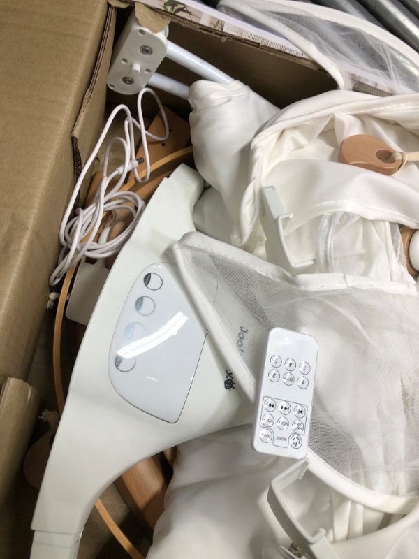 Photo 3 of ***USED - LIKELY MISSING PARTS - UNABLE TO VERIFY FUNCTIONALITY***
Nova Nature Baby Swing for Newborns – Natural Wood Toys, Electric Motorized Infant Swing, Bluetooth Music – Jool Baby Wood/White