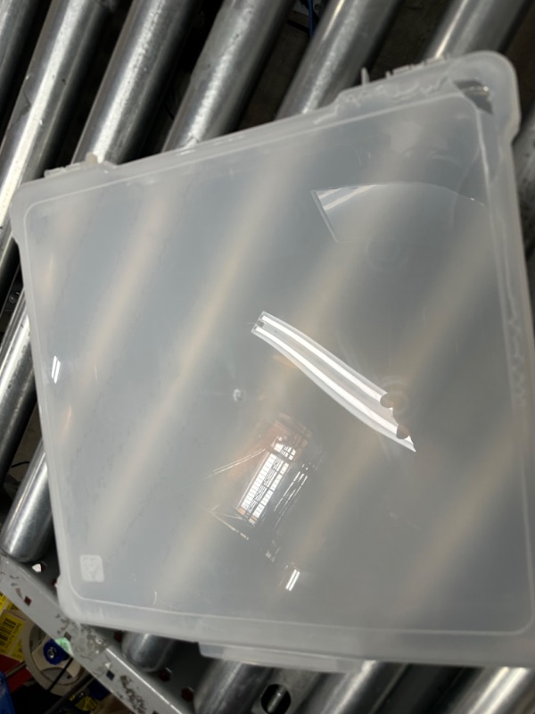Photo 1 of **SEE NOTES**IRIS USA 10 Pack Clear Scrapbook Paper Storage Boxes, Portable Craft and Art Project Case for 12 x 12 File Paper, Plastic Storage Box Office Documents Holder 12" x 12" Paper - 10 Pack