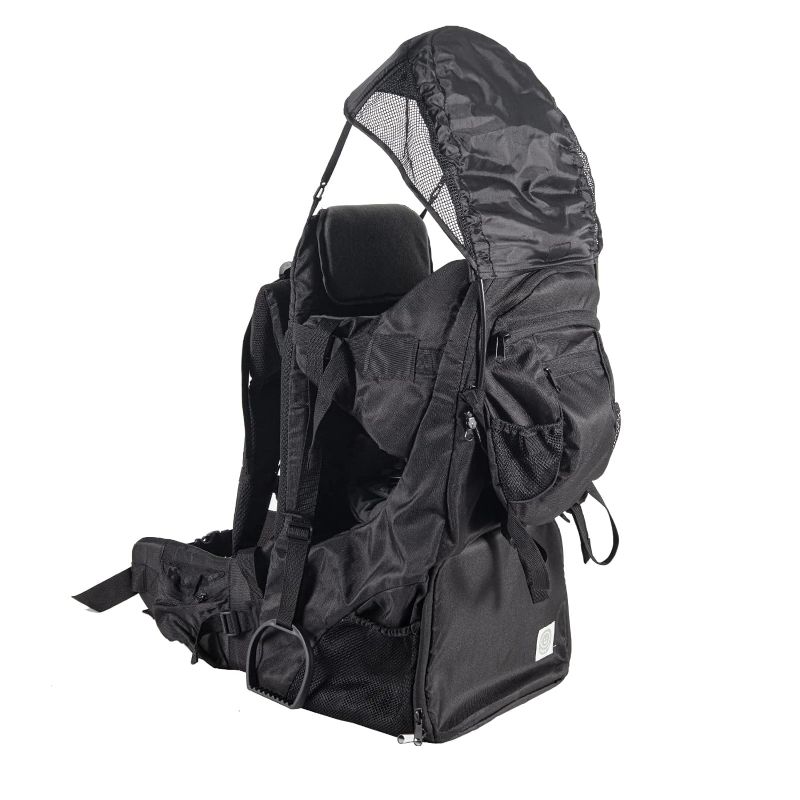 Photo 1 of Baby Backpack Carrier, Safe Toddler Hiking Backpack Carrier Camping Child Carriers with Rain Cover Child Kid Sun Shade Large Storage Spac