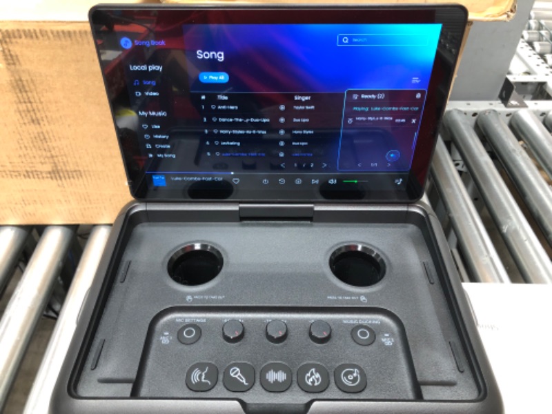 Photo 3 of 2024 Smart Karaoke Machine for Adults - with Lyrics Display, 64GB Karaoke Tablet, 2 Wireless Mics, Professional Karaoke System, 600W Peak Power, 4 DJ Lights, Karaoke Speaker for Any Occasion