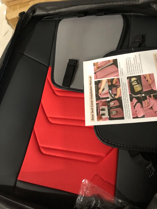 Photo 5 of ***BACKSEAT COVERS ONLY - FRONT COVERS MISSING - OTHER PARTS LIKELY MISSING AS WELL***
Car Seat Covers Full Set, Breathable Leather Automotive Front and Rear Seat Covers & Headrest for Reduce The Driving Fatigue, Compatible with Most Vehicles, Cars (Black