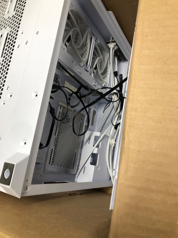 Photo 1 of MUSETEX ATX PC Case,5 PWM ARGB Fans Pre-Installed,360MM RAD Support,Type-C Gaming PC Case,270° Full View Tempered Glass Mid Tower PC Case,Pure White ATX Computer Case,Y6