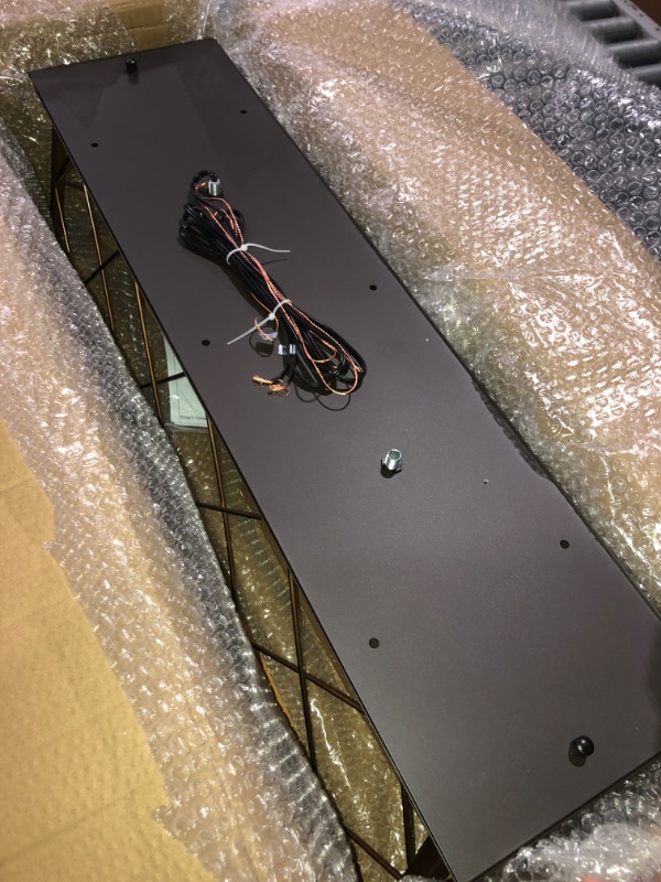Photo 1 of (READ FULL POST) Q&S Farmhouse Rustic Chandelier Light Fixtures Bronze 5 Lights Linear Rectangular Chandelier Pendant Light Fixtures for Dining Room Kitchen Island Pool Bar Office Living Room Entryway UL Listed Rectangle 5 Lights Bronze