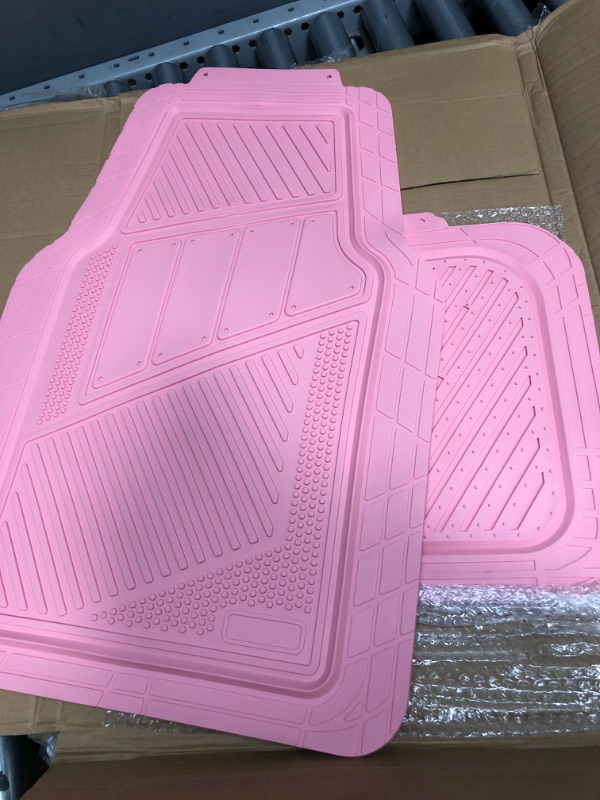 Photo 2 of CAR PASS Heavy Duty Rubber Floor Mats Pink 4-Piece Car Mat Set - Universal Waterproof Floor Mats for Car SUV Truck, Durable All-Weather Mats(All Pink)