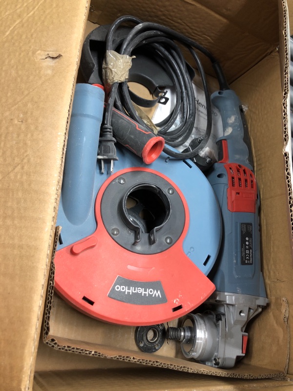 Photo 2 of WoHenHao 7 Inch Concrete Grinder Set, with Dust Extraction Shroud and Diamond Grinding Wheel Angle Grinder+Dust Shroud+ Cup Wheel