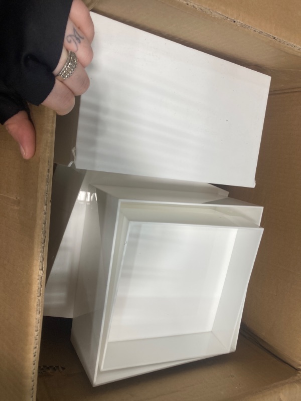 Photo 1 of Damaged missing parts • Buffet Risers, Food Risers for Buffet Table, Display Stand Shelf for Catering Dessert Collectibles Jewelry Figures Show, Acrylic Cube Display Nesting Risers with Hollow Bottoms 6PCS 8"9"10" (8,9,10)"-2 set