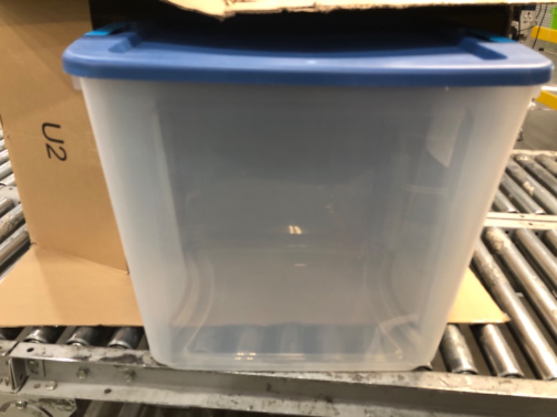 Photo 2 of *** missing 3 **Sterilite 26 Gallon Plastic Latch & Carry Storage Bin Tote Baskets with Comfortable Handles for Household and Office Organization