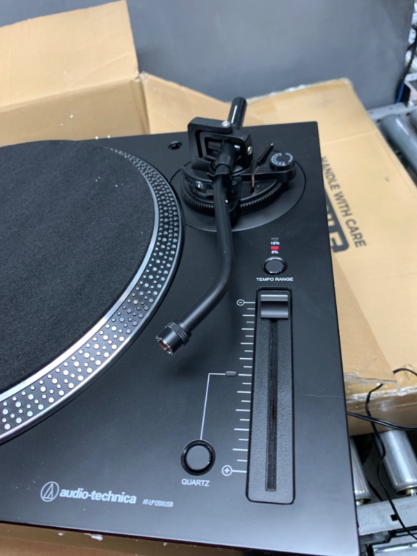 Photo 3 of Audio-Technica AT-LP120XUSB-BK Direct-Drive Turntable (Analog & USB), Fully Manual, Hi-Fi, 3 Speed, Convert Vinyl to Digital, Anti-Skate and Variable Pitch Control Black