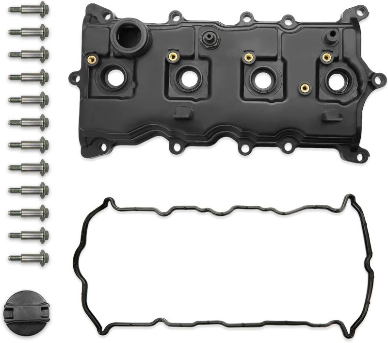 Photo 1 of Engine Valve Cover w/Gasket Bolts Oil Filter Cap Compatible with 2007-2013 Nissan Altima Sentra SE-R 2.5L Replaces Parts 13264-JA00A 13270-JA00A
