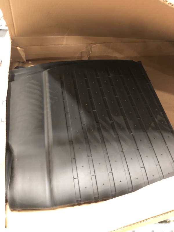 Photo 2 of BASENOR Tesla Model 3 Cargo Liners TPE Cargo Mat Rear Trunk Mat All Weather Anti-Slip Waterproof Trunk Mat 2021 2022 2023 Model 3 Rear Cargo Liners