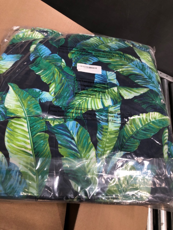 Photo 2 of ***USED - NO PACKAGING***
19"x19" Tufted Seat Cushion 2 Pack, U-Shaped Patio Cushions with Ties, Outdoor/Indoor Chair Pads Waterproof for Dining Garden Balcony Office -Green Lagoon Leaves A Green Lagoon Leaves