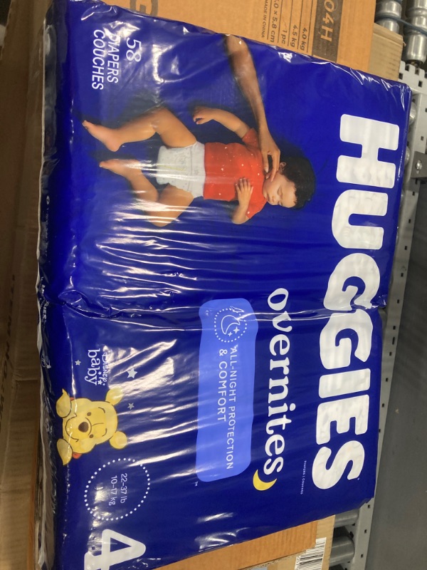 Photo 1 of (PACK OF 1) Huggies Overnites Nighttime Baby Diapers, Size 4 (22-37 lbs