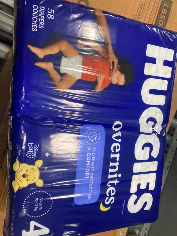 Photo 1 of Huggies Overnites Nighttime Baby Diapers, Size 4 (22-37 lbs