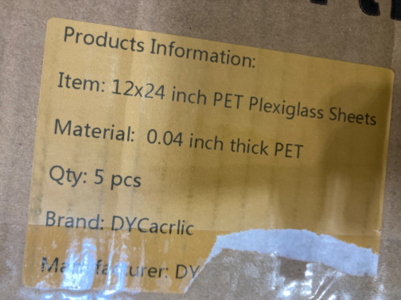 Photo 3 of (used)12x24 in pet plexiglass sheets 5pcs