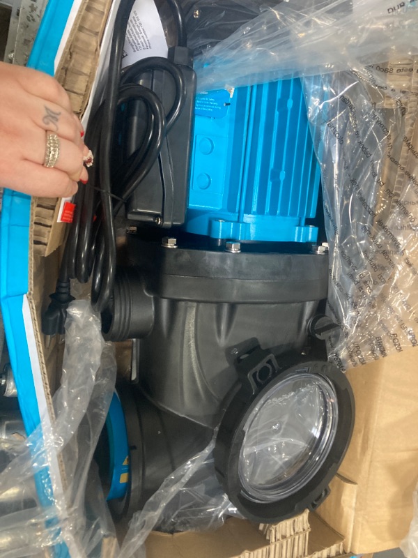 Photo 2 of 2.2 HP Pool Pump with Timer,6950GPH above Ground Pool Pump Timer 115V, Inground Pool Pumps High Speed Flow, Self Primming Swimming Pool Pump with Filter Basket 115V 2.2 Hp With Timer Single Speed 115v