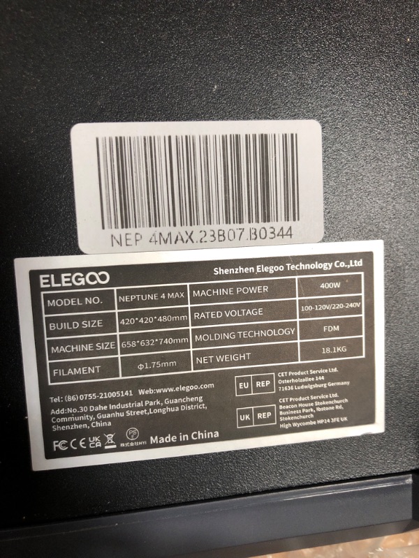 Photo 5 of ELEGOO Neptune 4 Max 3D Printer, 500mm/s High Speed Large FDM Printer with High-Temp Nozzle, Auto Leveling and Direct Drive Extruder, 16.53x16.53x18.89 Inch Printing Size