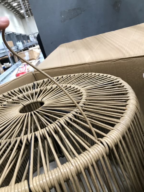 Photo 1 of Muse & Lounge Co. Ysar Boho Rattan Round Coffee Table Outdoor with Metal Frame, All-Weather and Rust Resistant, Handcrafted Coastal Furniture for Patio, Poolside, Garden, Yard, Natural Brown