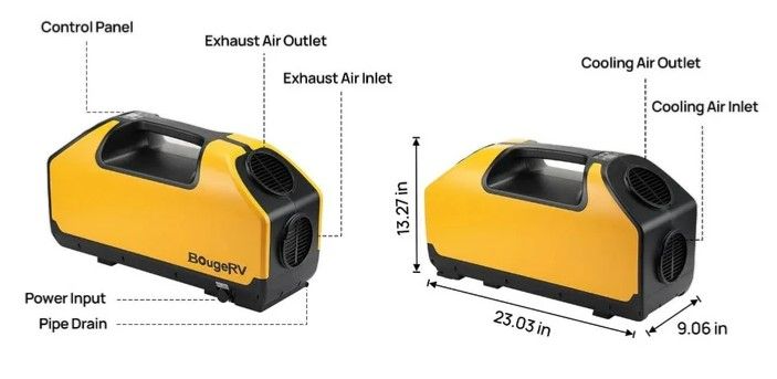 Photo 4 of (NON-REFUNDABLE) BougeRV Portable Air Conditioner, 2899BTU Tent Air Conditioner, 250W Low Power Consumption, 24VDC, 3 Wind Speeds for Van Life, Camping Tent, Outdoor