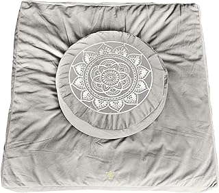 Photo 1 of ** Only the mat** lorensi Yoga & Meditation Bundle | Grey Zabuton Meditation Mat, Grey Crescent Moon Meditation Cushion & Yoga Wheel 3 Pack