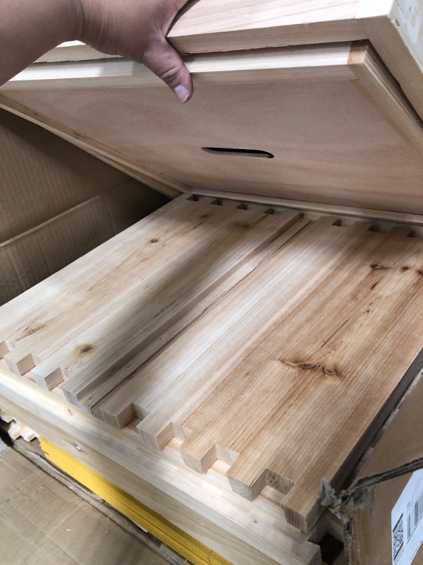 Photo 1 of BeeCastle 10 Frame Langstroth Bee Hive, Beehive Starter Kit for Beginners with Beehive Frames and Waxed Foundation (1 Deep Box & 1 Medium Box) 2-Layer