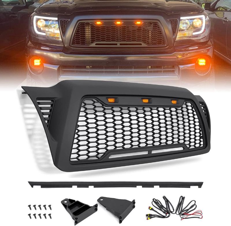 Photo 1 of VZ4X4 Mesh Grille Front ABS Grill, Compatible with Toyota Tacoma 2005-2011 (Matte Black)