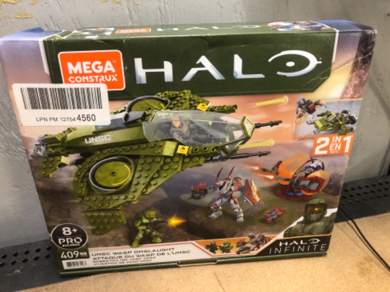 Photo 2 of Mega Construx Halo UNSC Wasp Onslaught Vehicle Halo Infinite Construction Set, Building Toys for Kids Building Set