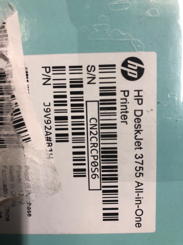 Photo 3 of HP DeskJet 3755 Compact All-in-One Wireless Printer (J9V92A) & 65XL Black High-Yield Ink Cartridge | N9K04AN & 65 Black/Tri-Color Ink Cartridges (2-Pack) | T0A36AN Seagrass Printer + Black Ink + Black/Tri-color Ink