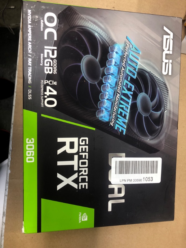 Photo 2 of ASUS Dual NVIDIA GeForce RTX 3060 V2 OC Edition 12GB GDDR6 Gaming Graphics Card (PCIe 4.0, 12GB GDDR6 Memory, HDMI 2.1, DisplayPort 1.4a, 2-Slot, Axial-tech Fan Design, 0dB Technology) RTX 30 Series Dual Fans DUAL-RTX3060-O12G-V2