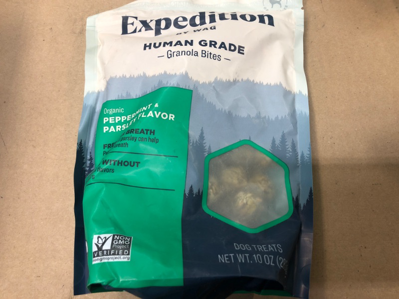Photo 1 of Amazon Brand - Wag Expedition Human Grade Organic Granola Bites Dog Treats ----exp date 11/2023