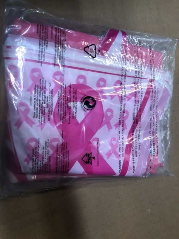 Photo 2 of Breast Cancer Awareness Decorations, 2Pcs Ribbon Party Supplies, 32.8FT Ribbon Hanging Pennant Banners, 70.9x43.3 in Breast Cancer Support Banner Backdrop for Breast Cancer Charity Events