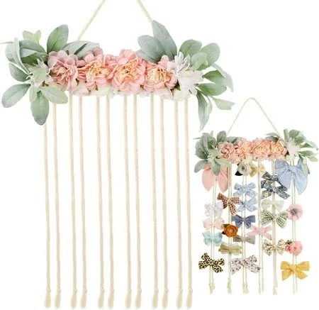Photo 1 of DELEBAO Headband Holder Hair Bows Organizer For Girls, Bow Holder Hair Clips Hair Accessories Organizer Storage Wall Hanging Decor For Baby Nursery Toddler Girls Room
