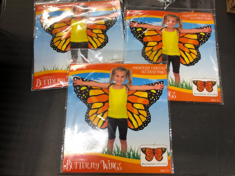 Photo 2 of 3pcs---KANGAROO Monarch Butterfly Wings for Kid Costume Dress Up For Halloween