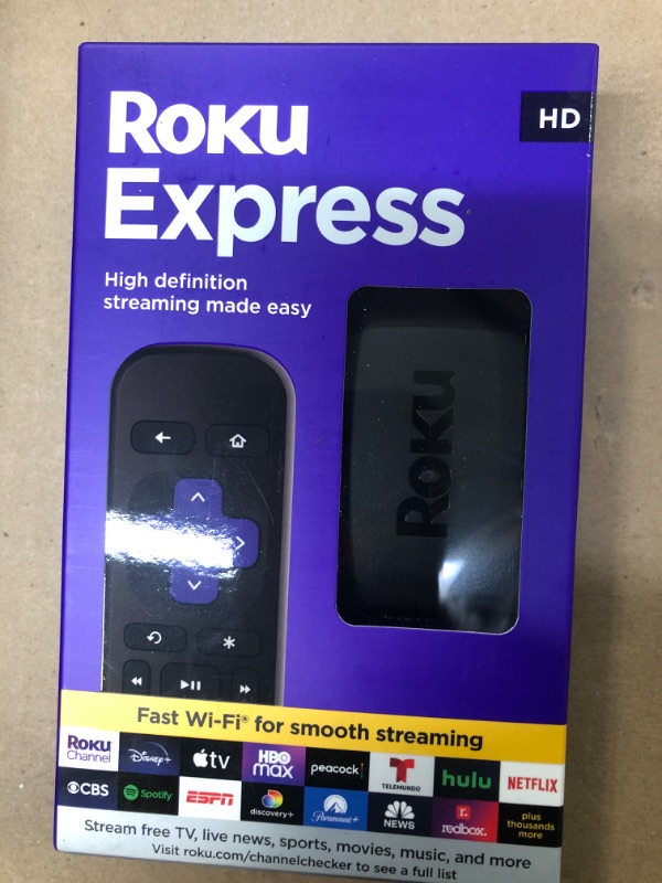 Photo 1 of Roku Express (New, 2022) HD Streaming Device with High-Speed HDMI Cable and Simple Remote, Guided Setup, and Fast Wi-Fi