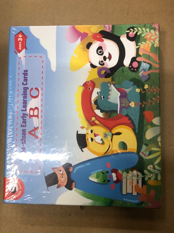 Photo 1 of Panda Juniors Alphabet Flash Cards, Write and Wipe Practice Card Sight Words Flash Cards Kindergarten ABC Flashcards, Educational Toys for 3 4 5 6 7 8 Years Old (30 Flashcards and Marker)