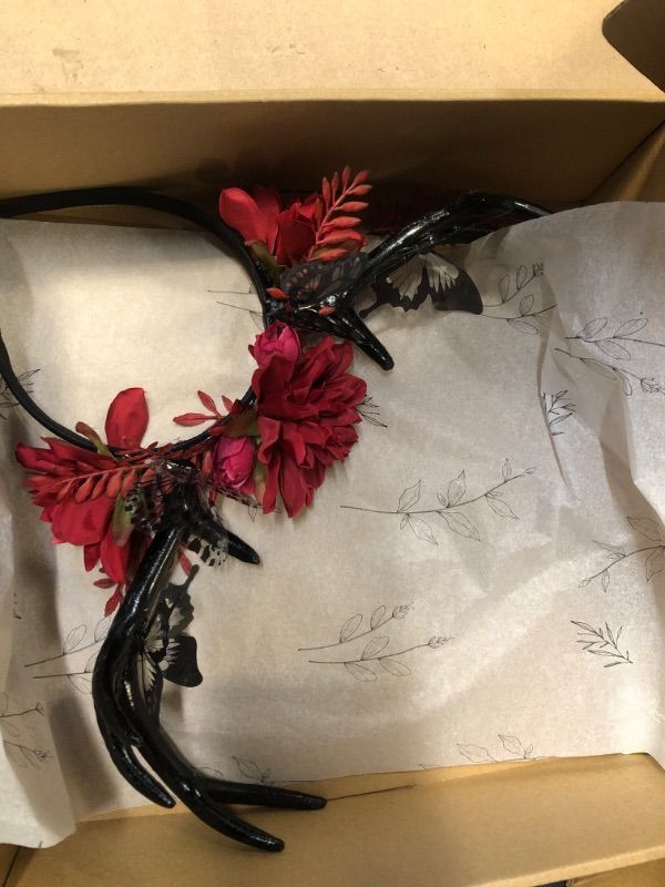 Photo 1 of floral antler headband 