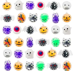 Photo 1 of  Halloween Mini Sensory Stress Ball Pack for Kids Girls Boys, Squeeze Toy with Water Beads to Stress Reliever,Great for Kid Party Favors,Halloween Miniatures (Halloween)