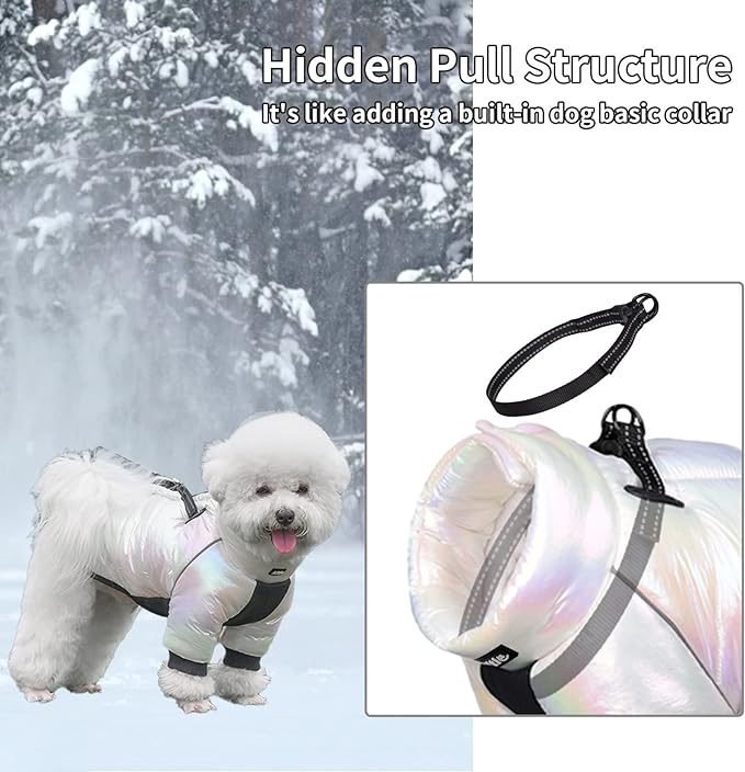 Photo 1 of 2XL--AIITLE Windproof Dog Cold Weather Coat - Safety Snap Design Pet Winter Thick Warm Outdoor Jacket - Comfy Fleece Lined Apparel for Small Medium Large Dogs White 2XL